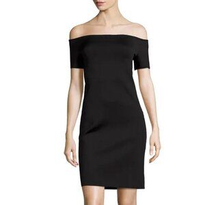 helmut lang off shoulder dress Helmut Lang Scala Draped Long-Sleeve Asymmetric Hem Mini Dress